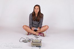 Jennifer playing Nintendo