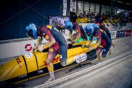 Platz 1_IR6_44496 Zern, Laurin / Peth, Christopher / Becker, Tim / Schaller, Alexander (GER) Junior World Championships Bobsleigh 2025 Platz 1 - 4-Man Bobsleigh,