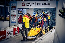 Platz 3_IR6_44341 Dostthaler, Tobias / Bthe, Simon / Hempel, Theo / Kocevar, Nick (GER) Junior World Championships Bobsleigh 2025 Platz 3 - 4-Man Bobsleigh,