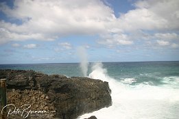 125 2581  Durch den Felsen steigt die Wasserfontäne auf : Mauritius